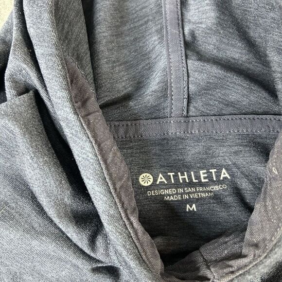 Athleta Uptempo Hoodie Medium Performance Pullover Blue Thumbholes Athleisure - Picture 9 of 9